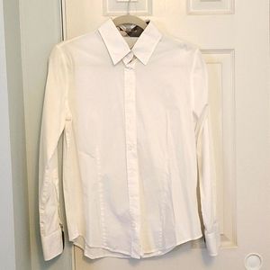 Burberry Button White Blouse